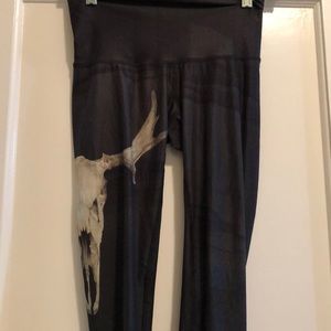 Teeki Black Leggings with Skull Design